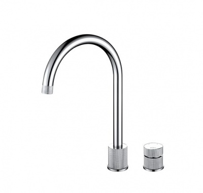 Finire Knurled Two Hole Chrome Kitchen Tap